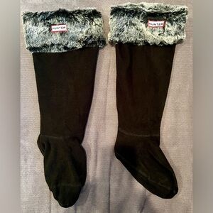 Hunter Tall Boot Grizzly Black & Gray Welly Socks Womens Size ML (8-10) NEW